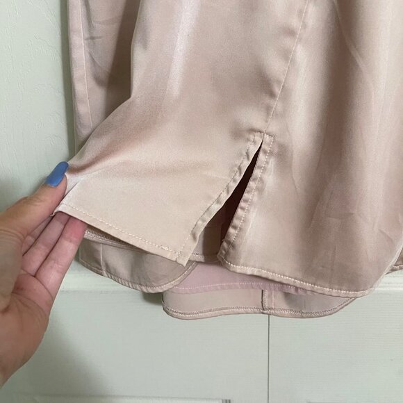 Native Daughters Womens Pink Y2K Satin Halter Tie Back Micro Mini Dress Medium - Picture 4 of 10